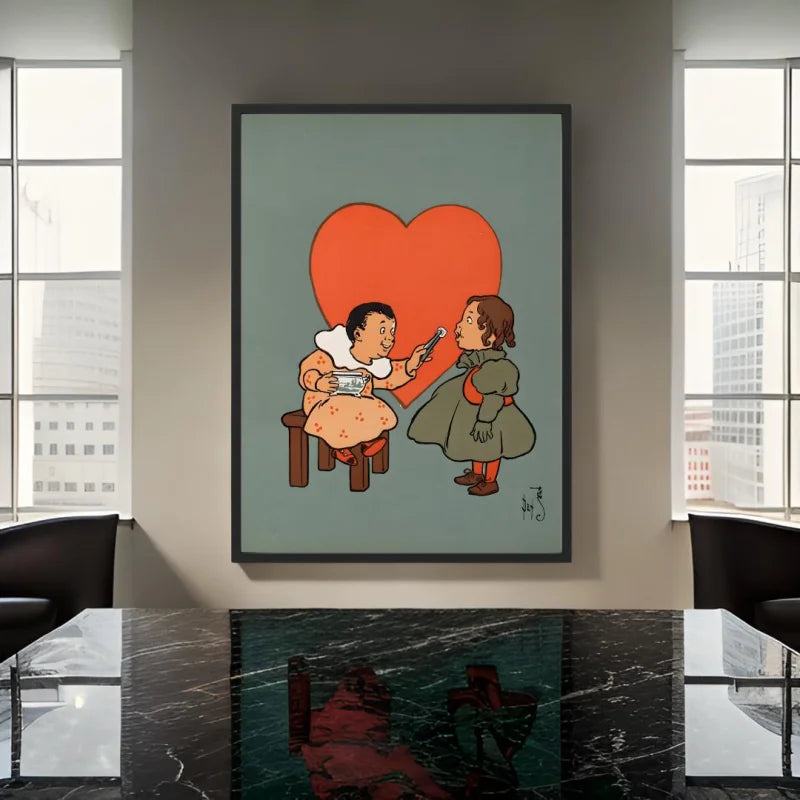 Framed Children Vintage Illustration Canvas Prints - Ready to Hang Canvas Prints