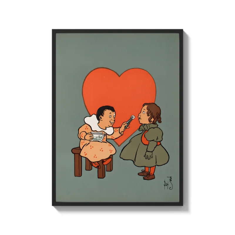 Framed Children Vintage Illustration Canvas Prints - Ready to Hang Canvas Prints