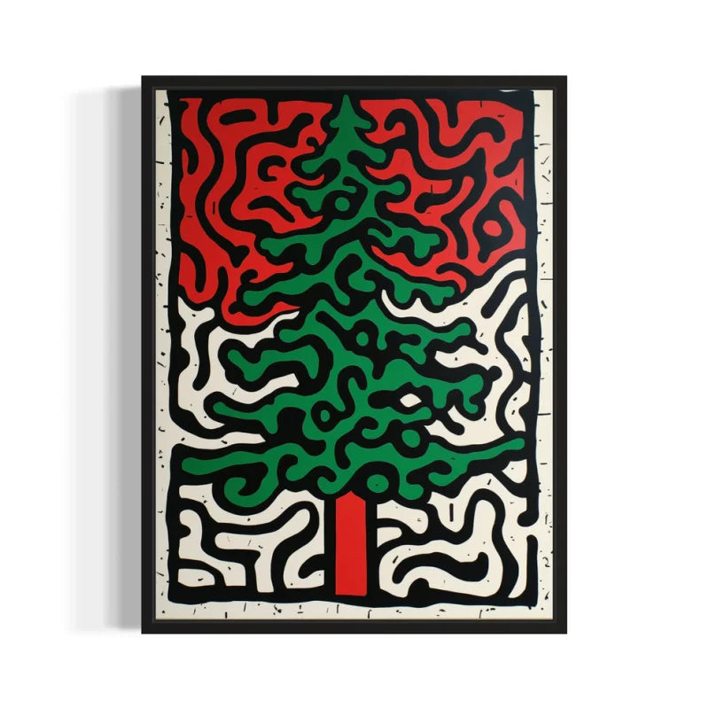 Framed Christmas Tree Canvas Prints Breaking Borders Art - Ready to Hang Canvas Prints