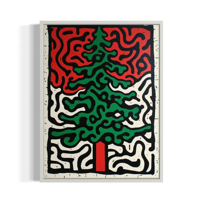 Framed Christmas Tree Canvas Prints Breaking Borders Art - Ready to Hang Canvas Prints