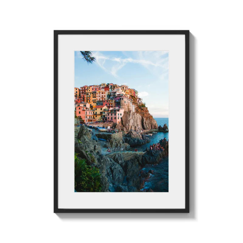 Framed Coastal Village Fine Art Print - Framed Fine Art Prints