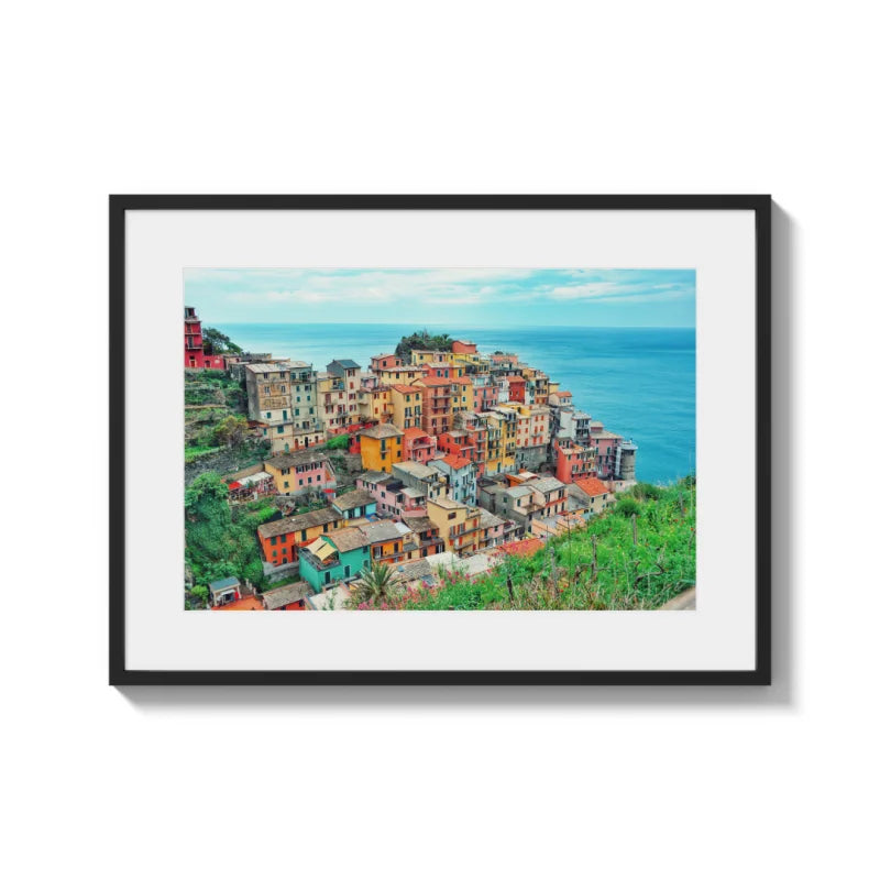 Framed Coastal Village Fine Art Print - Framed Fine Art Prints