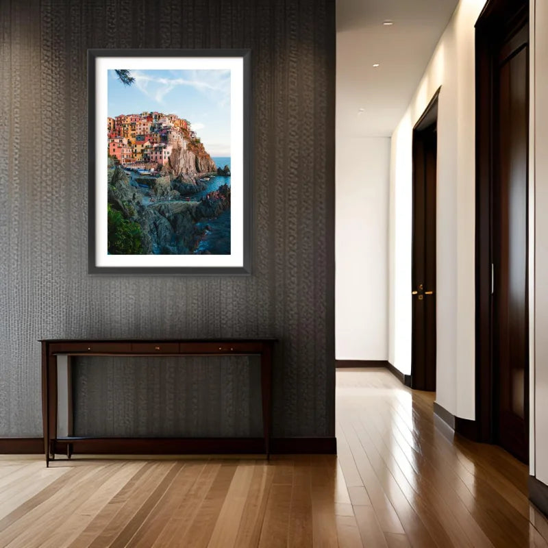 Framed Coastal Village Fine Art Print - Framed Fine Art Prints