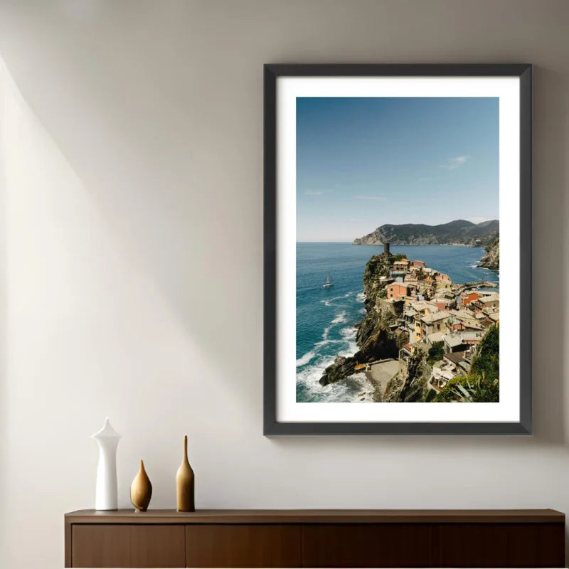 Framed Coastal Village Fine Art Print - Framed Fine Art Prints
