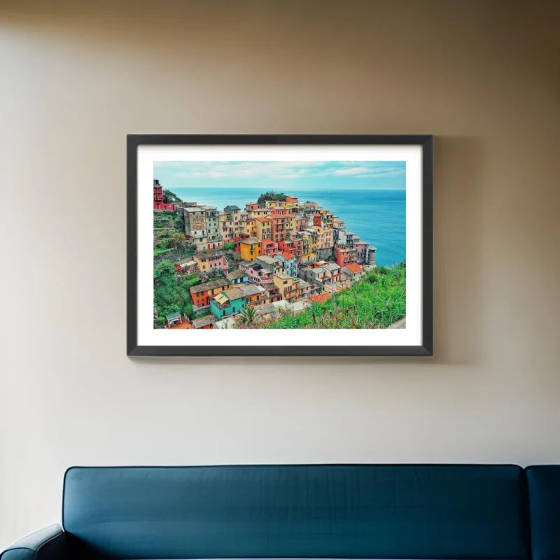 Framed Coastal Village Fine Art Print - Framed Fine Art Prints