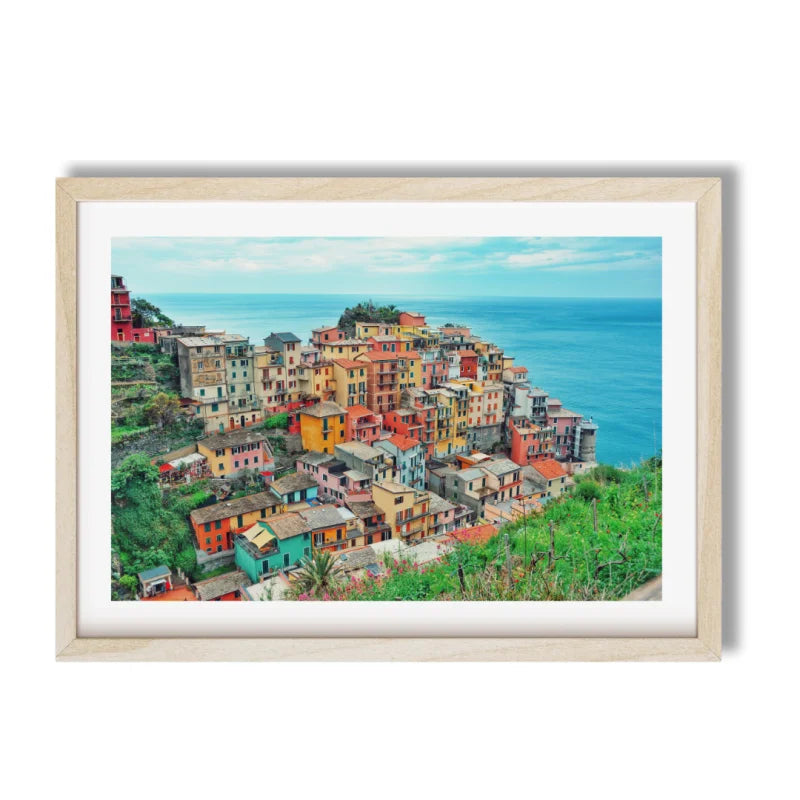 Framed Coastal Village Fine Art Print - Framed Fine Art Prints