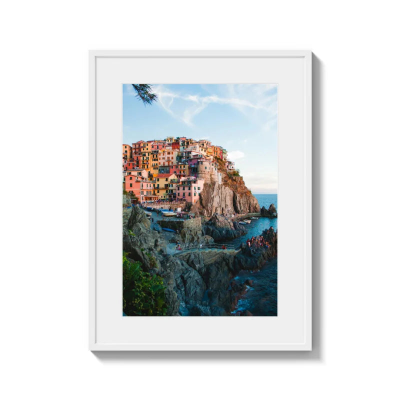 Framed Coastal Village Fine Art Print - Framed Fine Art Prints