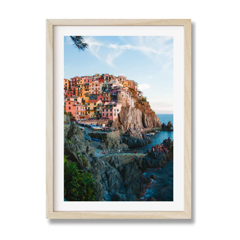 Framed Coastal Village Fine Art Print - Framed Fine Art Prints