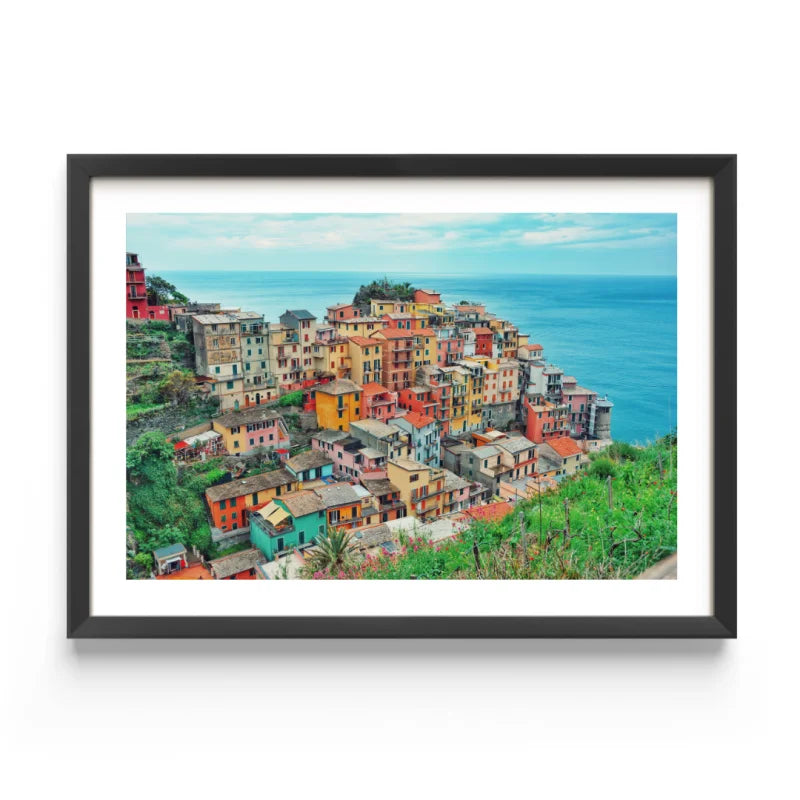 Framed Coastal Village Fine Art Print - Framed Fine Art Prints