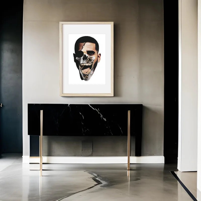 Framed Drake Skull Decay Series Artwork - Legends & Icons