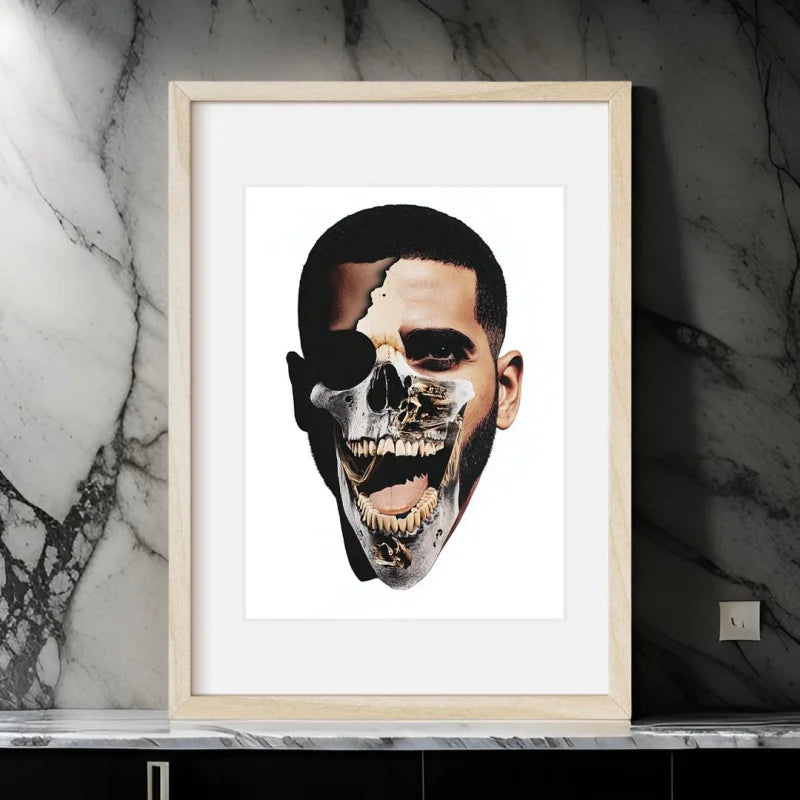 Framed Drake Skull Decay Series Artwork - Legends & Icons