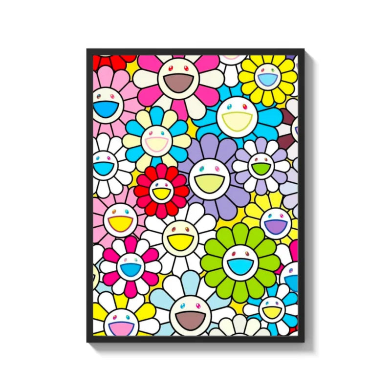 Framed Flower Canvas Prints Colorful Wall Art - Ready to Hang Canvas Prints