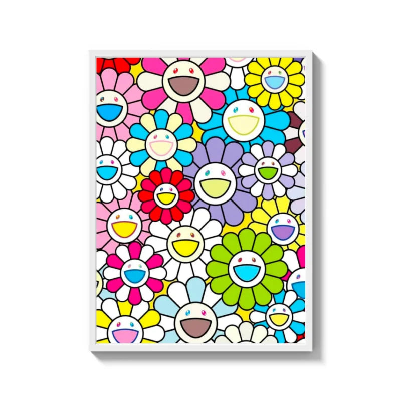Framed Flower Canvas Prints Colorful Wall Art - Ready to Hang Canvas Prints