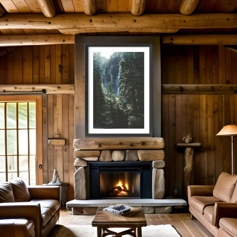 Framed Forest Waterfall Fine Art Print - Framed Fine Art Prints