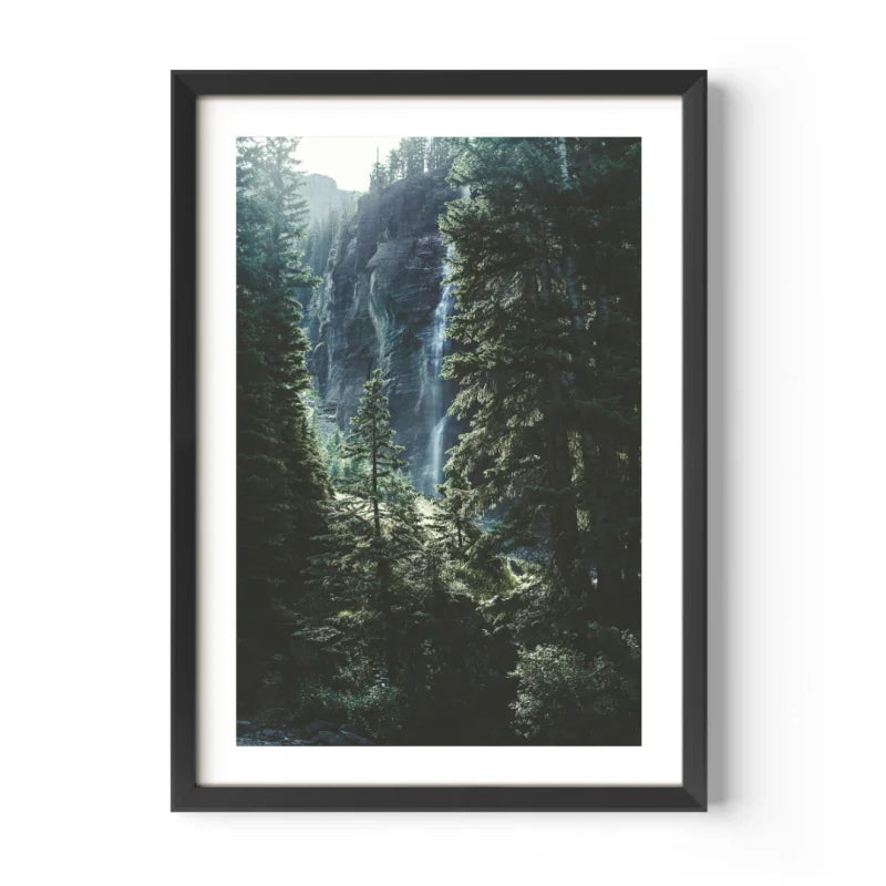 Framed Forest Waterfall Fine Art Print - Framed Fine Art Prints