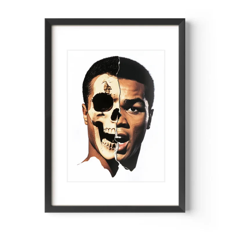 Framed Half Skull Portrait Decay Series Legends and Icons - Legends & Icons