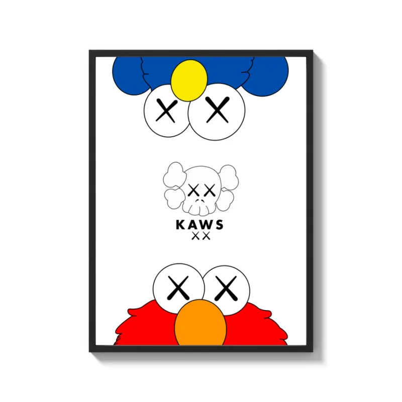 Framed KAWS Style Canvas Prints Art - Ready to Hang Canvas Prints