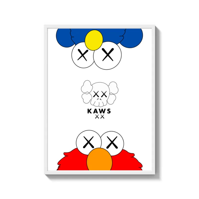 Framed KAWS Style Canvas Prints Art - Ready to Hang Canvas Prints