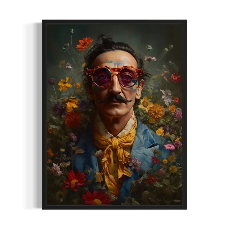 Framed Man with Flowers Canvas Prints - Ready to Hang Canvas Prints