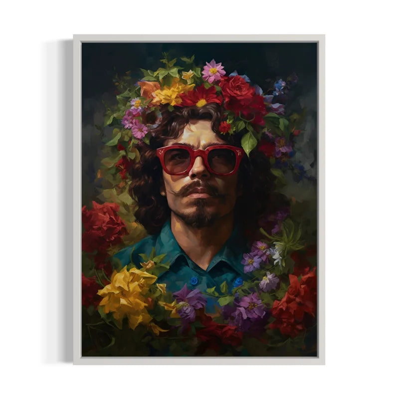 Framed Man with Flowers Canvas Prints - Ready to Hang Canvas Prints