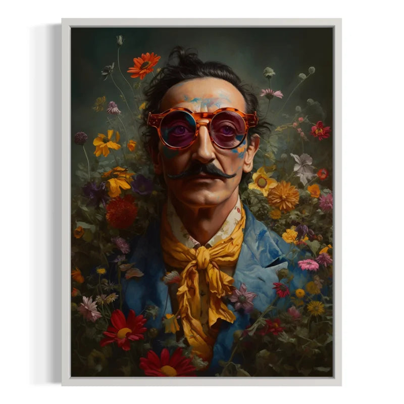 Framed Man with Flowers Canvas Prints - Ready to Hang Canvas Prints