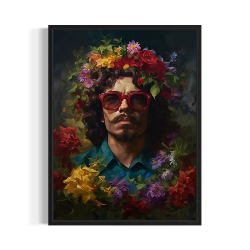 Framed Man with Flowers Canvas Prints - Ready to Hang Canvas Prints