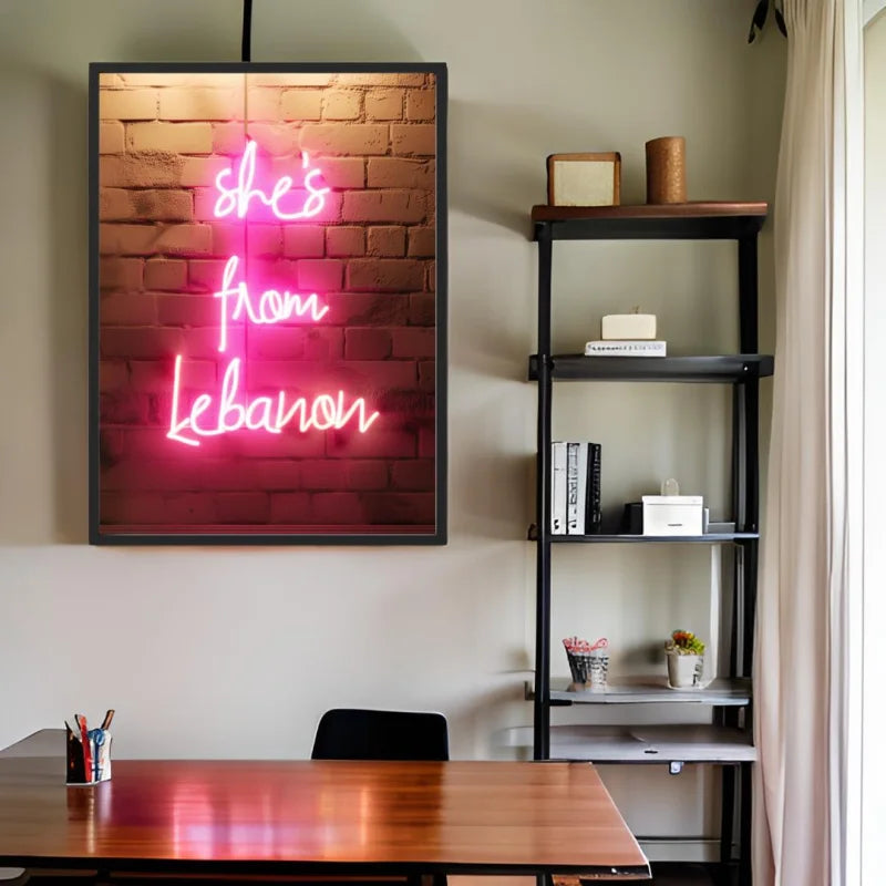 Framed Neon Sign Canvas Prints Breaking Borders - Ready to Hang Canvas Prints