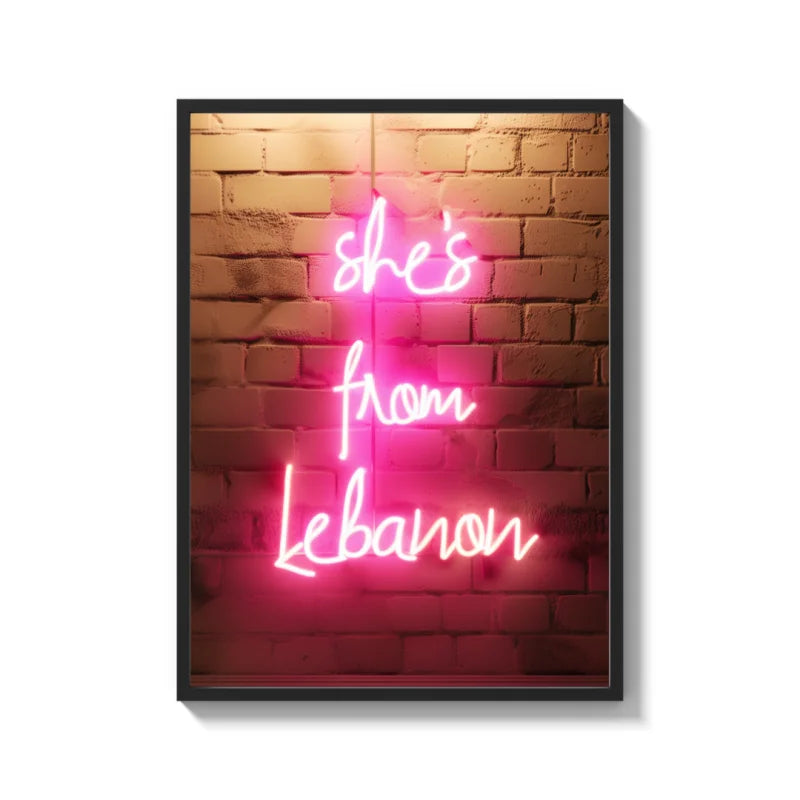 Framed Neon Sign Canvas Prints Breaking Borders - Ready to Hang Canvas Prints