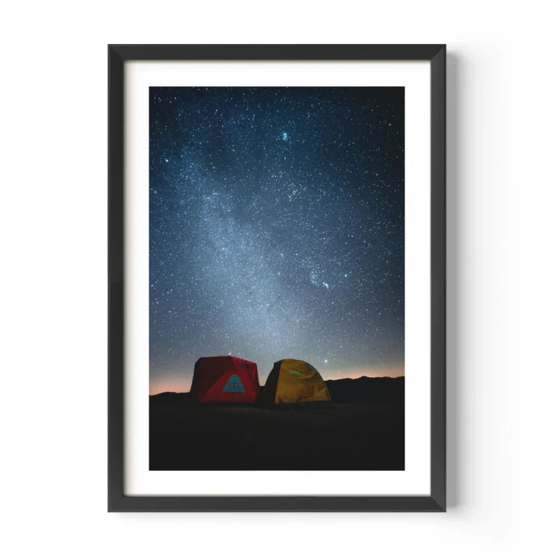 Framed Night Sky Camping Fine Art Print - Framed Fine Art Prints