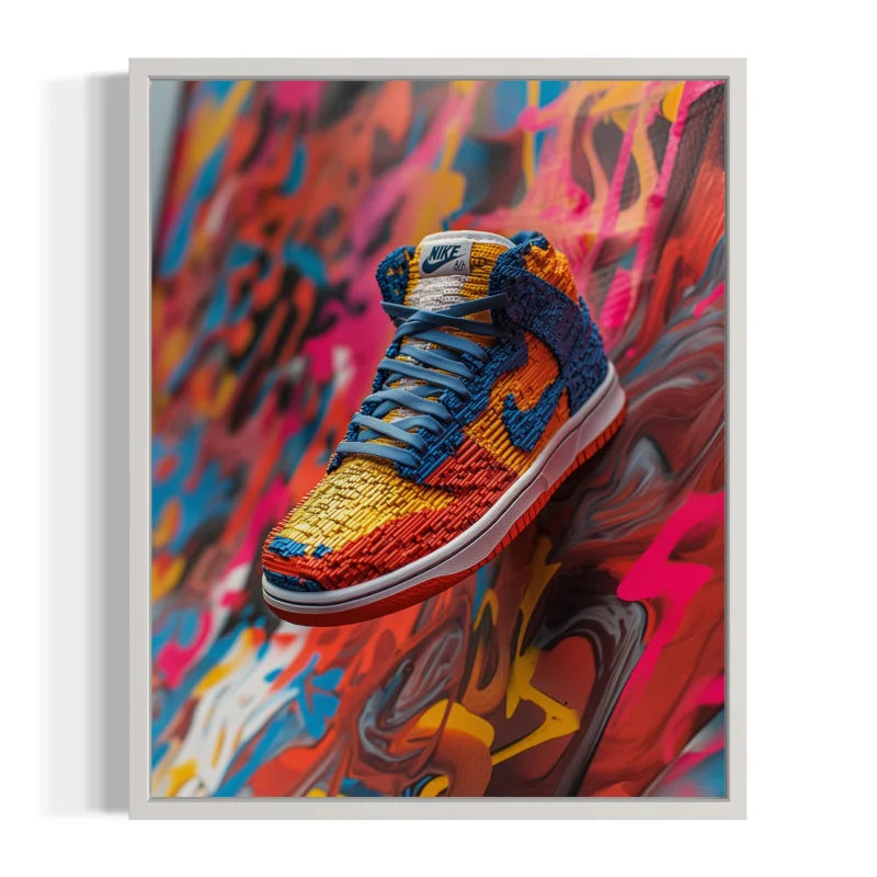 Framed Nike High Top Sneaker Canvas Prints - Ready to Hang Canvas Prints