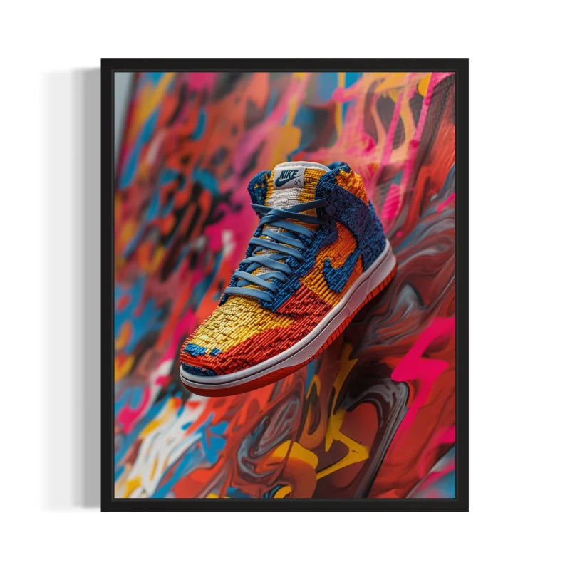 Framed Nike High Top Sneaker Canvas Prints - Ready to Hang Canvas Prints