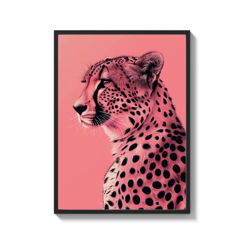 Framed Pink Cheetah Canvas Prints Wall Art - Ready to Hang Canvas Prints