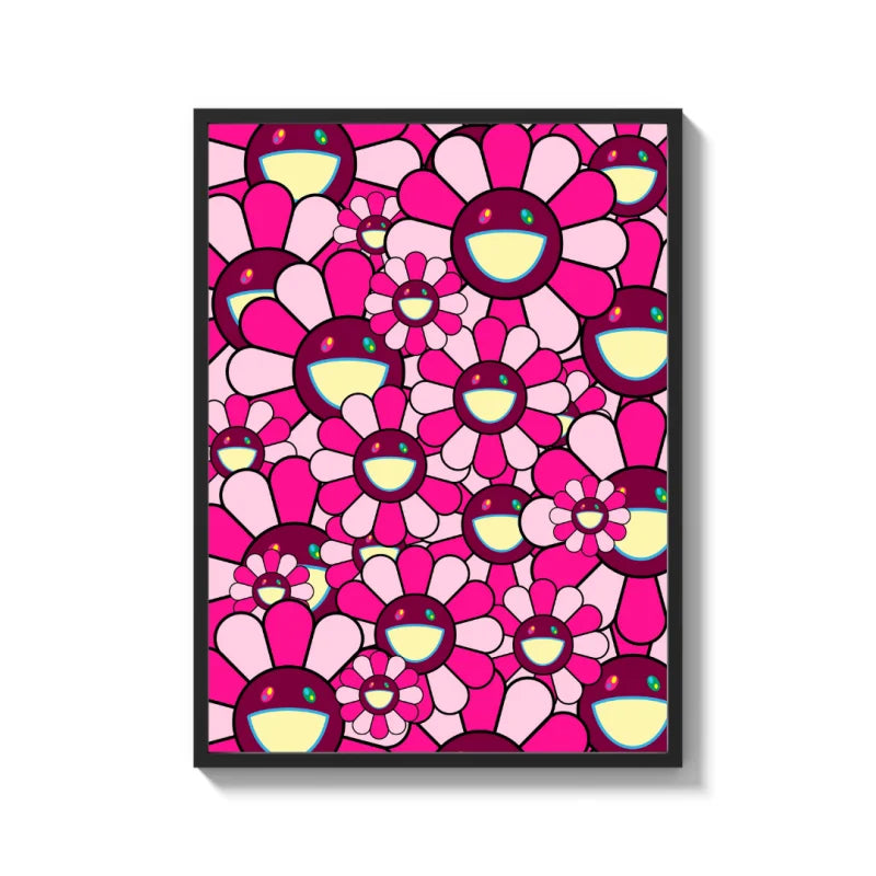 Framed Pink Flower Canvas Prints Art - Ready to Hang Canvas Prints