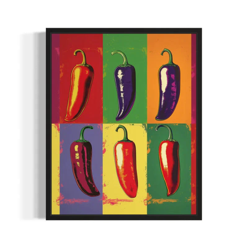 Framed Pop Art Chili Pepper Canvas Prints - Ready to Hang Canvas Prints