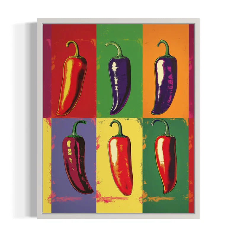 Framed Pop Art Chili Pepper Canvas Prints - Ready to Hang Canvas Prints