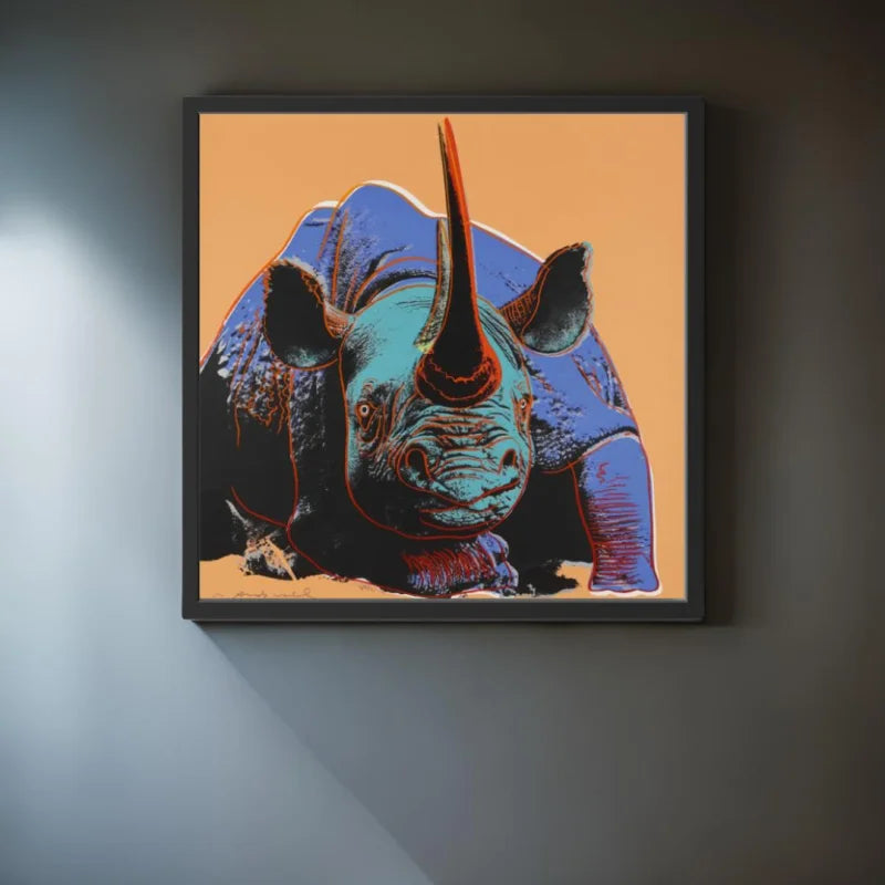 Framed Pop Art Rhinoceros Canvas Prints - Pop Art