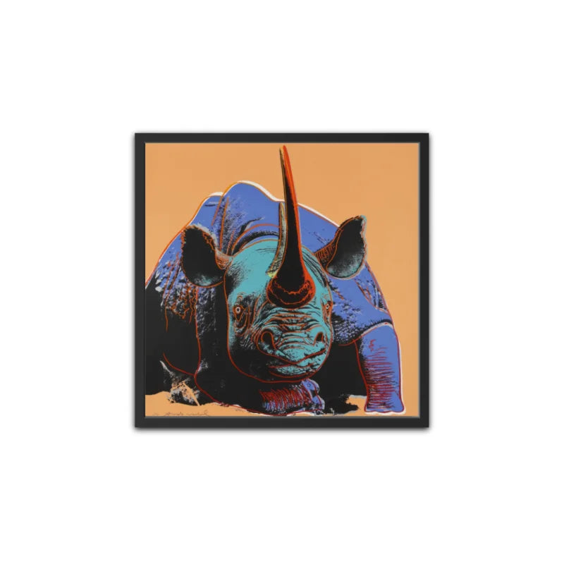 Framed Pop Art Rhinoceros Canvas Prints - Pop Art