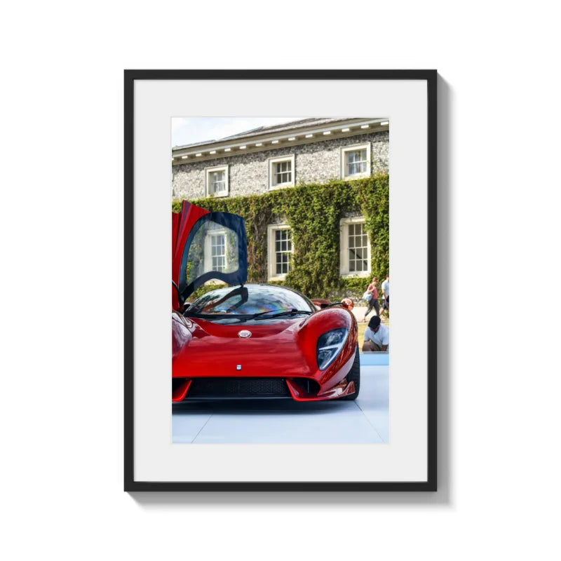 Framed Red Sports Car Fine Art Print - Luxury & Lifestyle (Framed Fine Art)