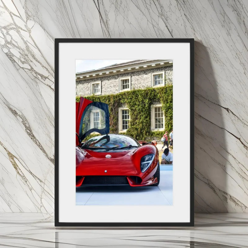 Framed Red Sports Car Fine Art Print - Luxury & Lifestyle (Framed Fine Art)