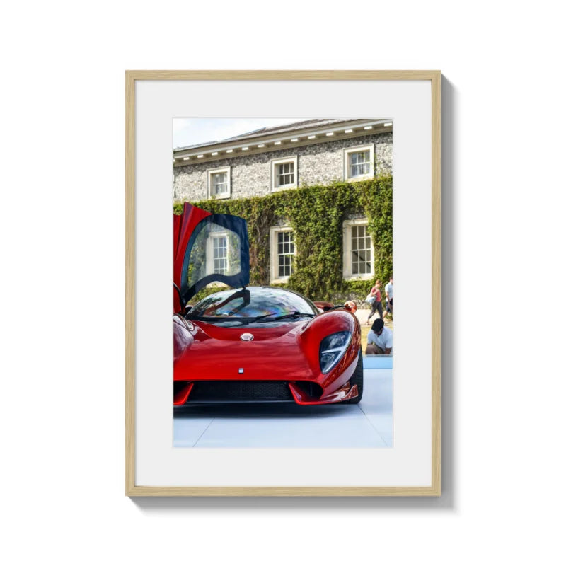 Framed Red Sports Car Fine Art Print - Luxury & Lifestyle (Framed Fine Art)