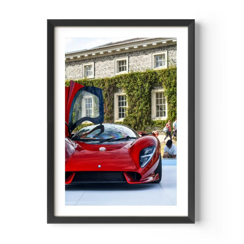 Framed Red Sports Car Fine Art Print - Luxury & Lifestyle (Framed Fine Art)