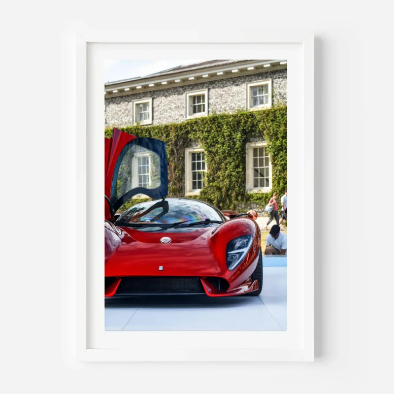Framed Red Sports Car Fine Art Print - Luxury & Lifestyle (Framed Fine Art)