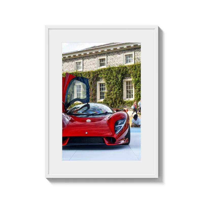 Framed Red Sports Car Fine Art Print - Luxury & Lifestyle (Framed Fine Art)