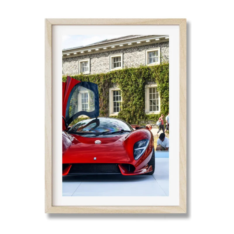 Framed Red Sports Car Fine Art Print - Luxury & Lifestyle (Framed Fine Art)