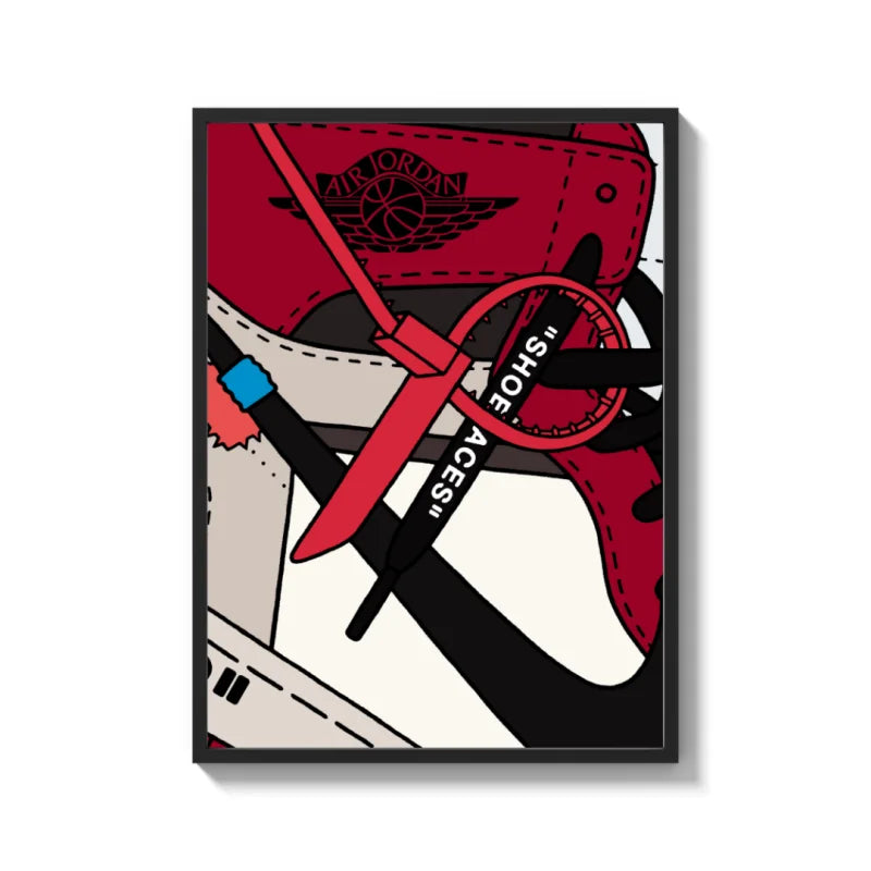 Framed Sneaker Canvas Prints Art for Walls - Ready to Hang Canvas Prints