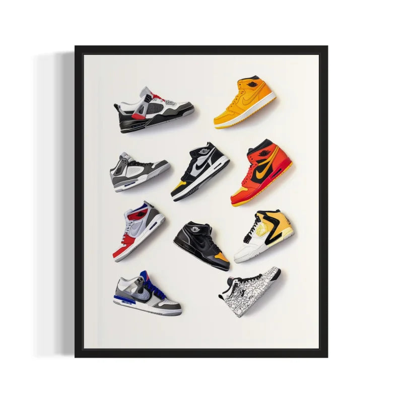 Framed Sneaker Collage Canvas Prints - Ready to Hang Canvas Prints
