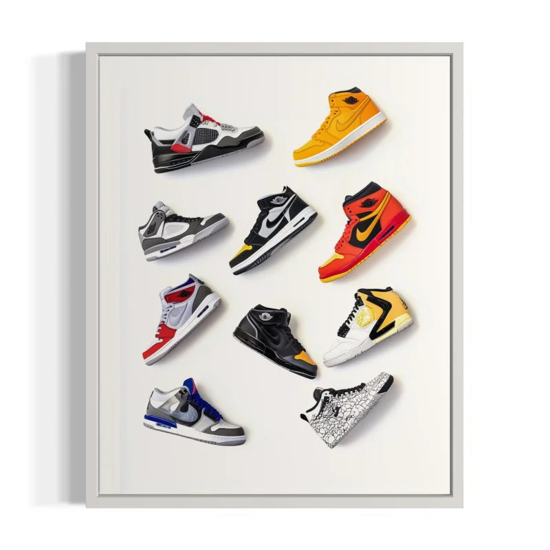 Framed Sneaker Collage Canvas Prints - Ready to Hang Canvas Prints