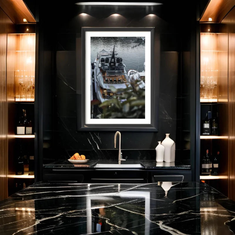 Framed Yacht Fine Art Print Gallery Quality - Luxury & Lifestyle (Framed Fine Art)
