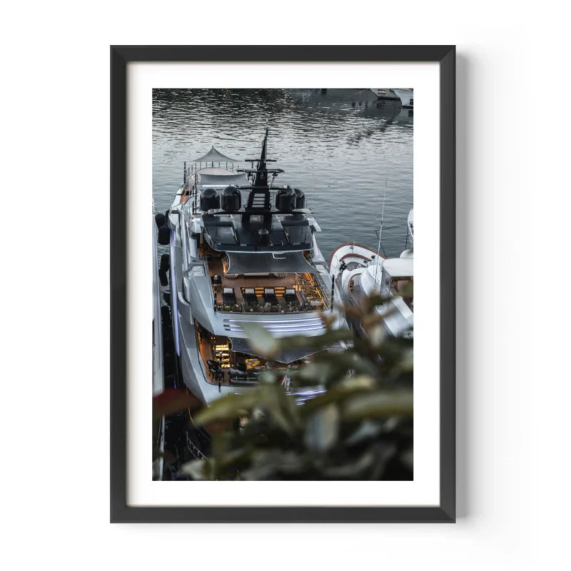 Framed Yacht Fine Art Print Gallery Quality - Luxury & Lifestyle (Framed Fine Art)