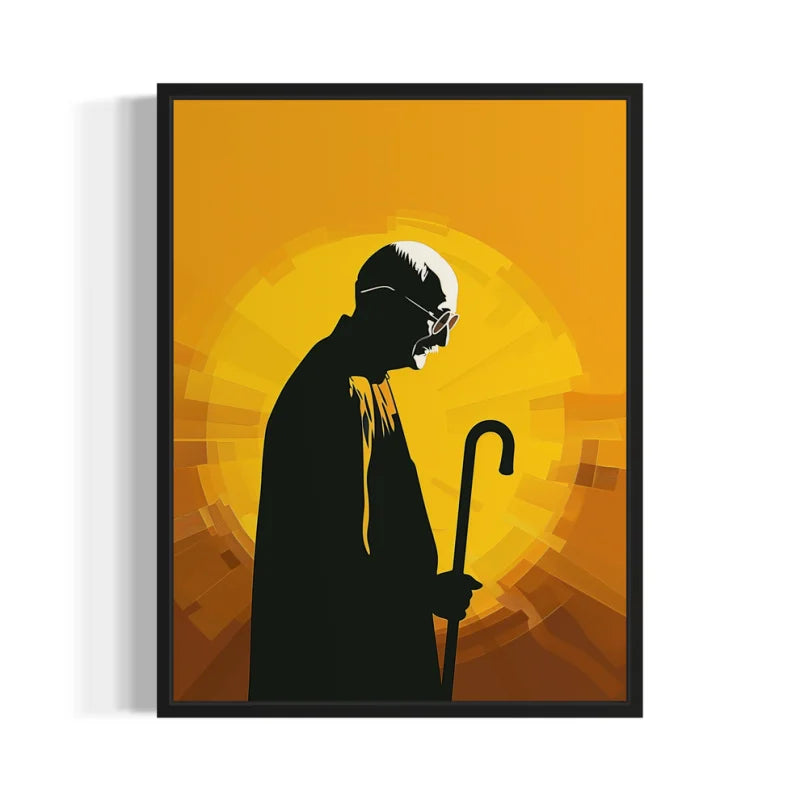 Gandhi Silhouette Canvas Prints Breaking Borders - Ready to Hang Canvas Prints